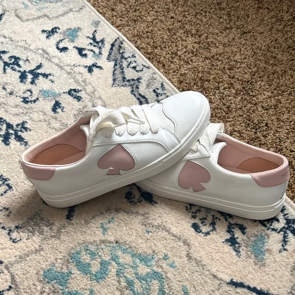 Kate Spade Women's Fez Sneakers in White and Pink - Picture 1 of 14